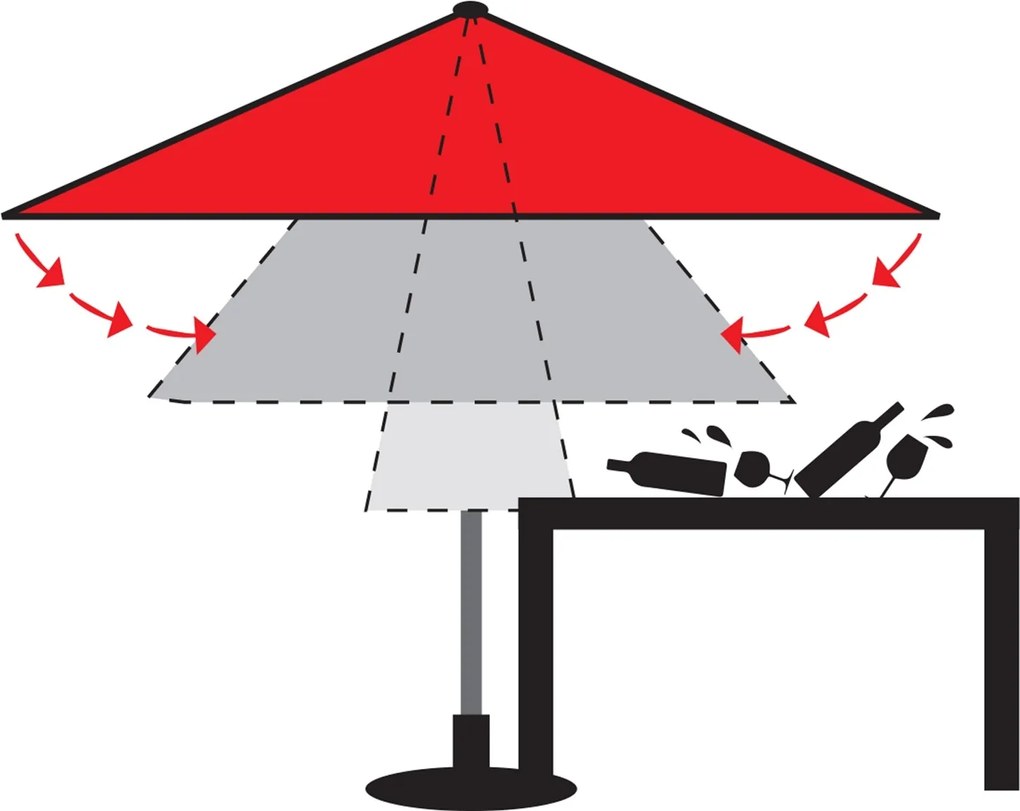 Doppler ALU EXPERT Teleskop parasol ogrodowy 350 x 350 cm antracyt