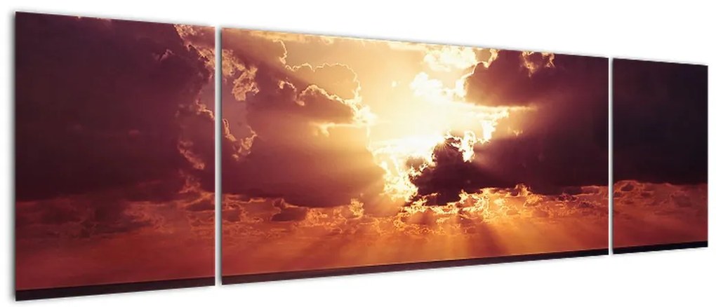 Obraz słońca za chmurami (170x50 cm)