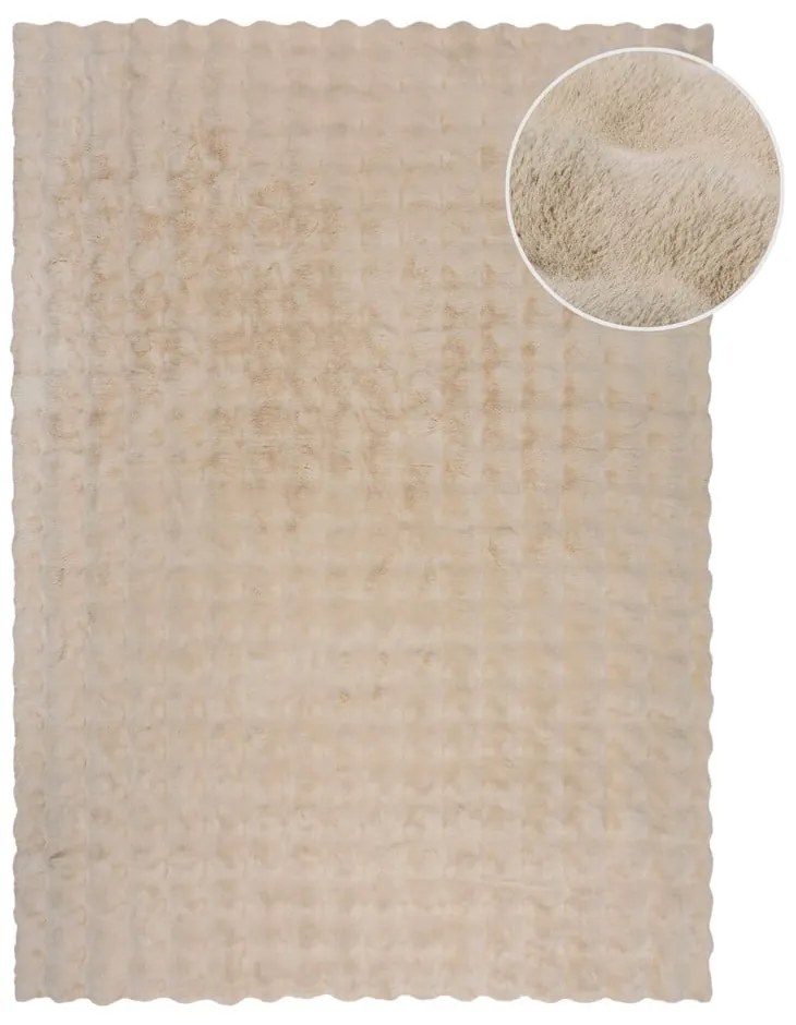 Kremowa syntetyczna skóra 180x290 cm Waffle Faux Fur – Flair Rugs