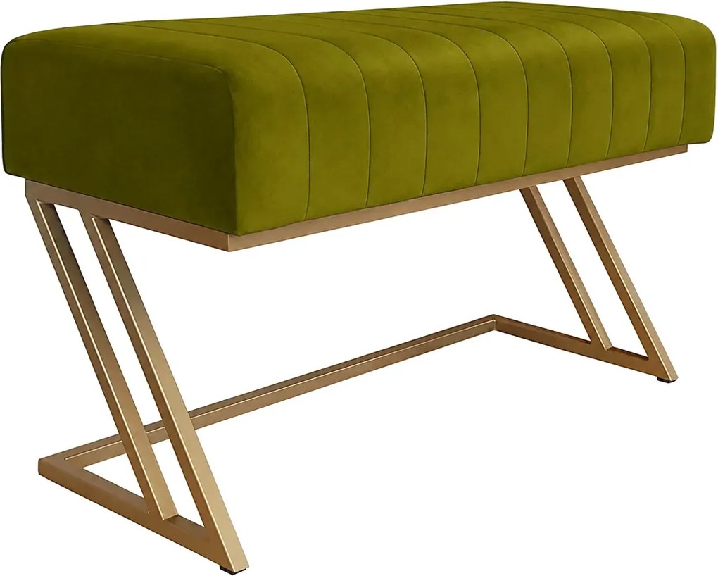 Ławka ZETA tkanina Welur loft ławka metal : Kolor Stelaża - Złoty, Kolor tkaniny - VELVET - BL75, Typ tkaniny - Velvet