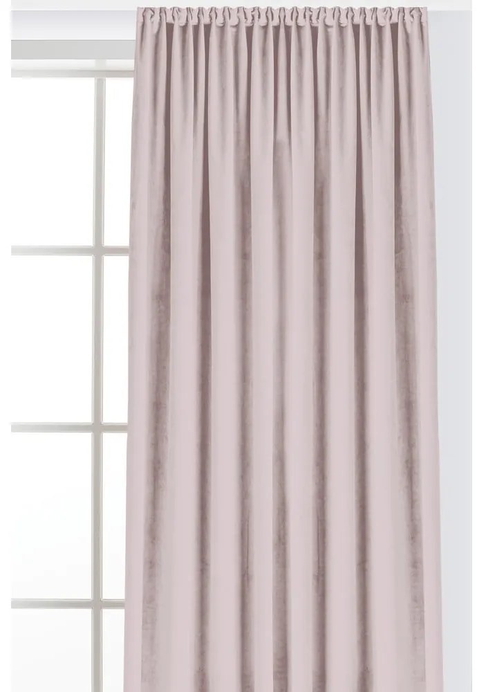 Jasnoróżowa aksamitna zasłona częściowo zaciemniająca (dimout) 530x175 cm Velto – Filumi