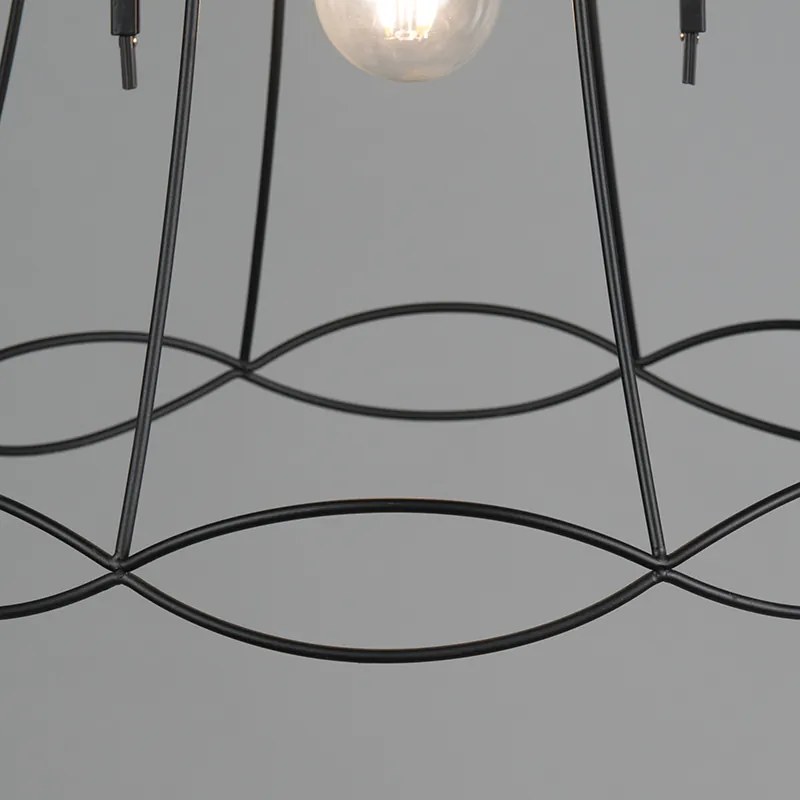Retro Lampa wisząca czarna 40 cm - Granny Frame Retro Oswietlenie wewnetrzne