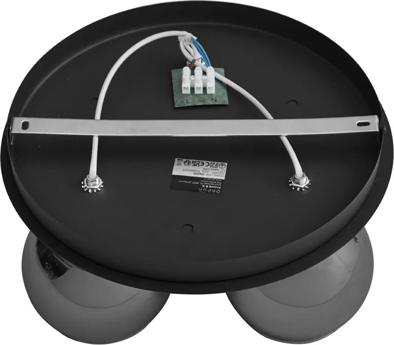 Lampa sufitowa art deco czarna z przydymionym szkłem 3-światła - Vidro