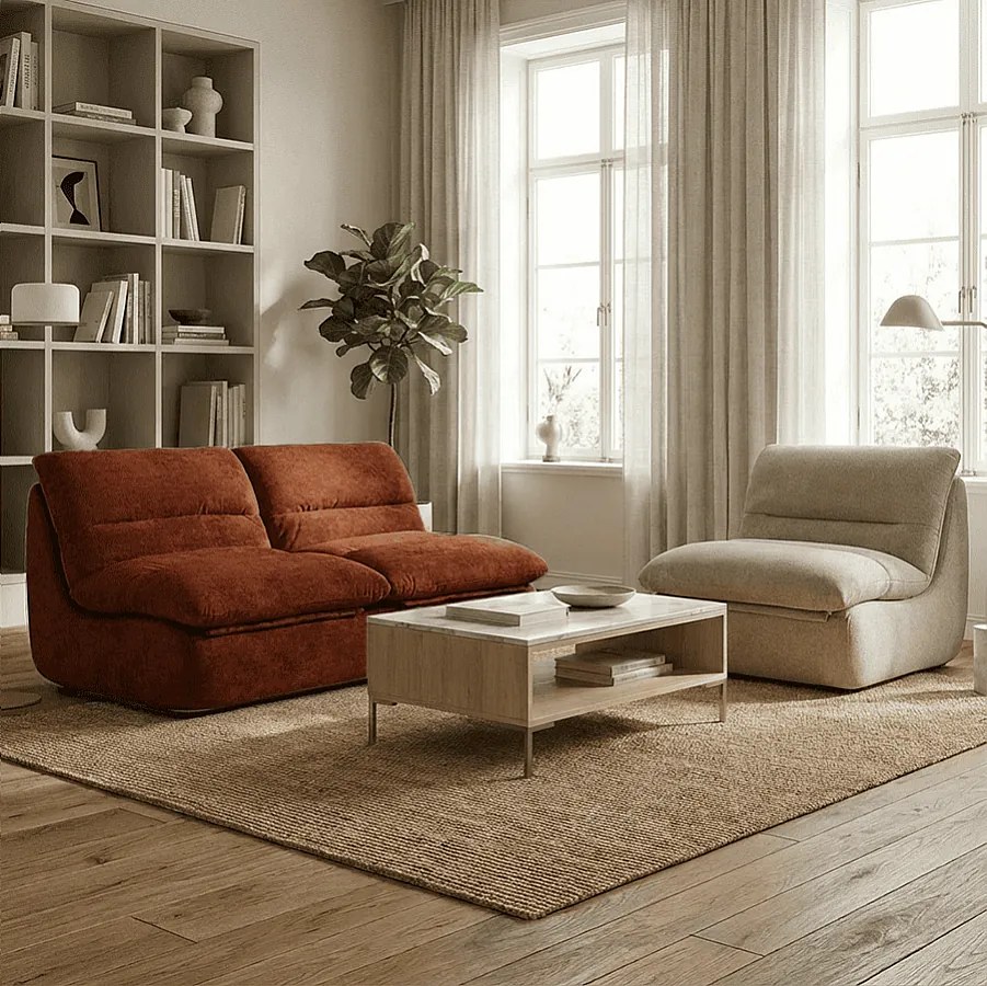 Zestaw Nuvia Living 3-osobowy – czekoladowy i piaskowy