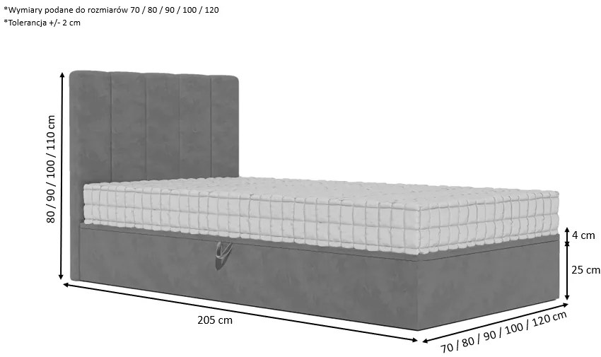 Łóżko dziecięco-młodzieżowe BELLA - 100x200