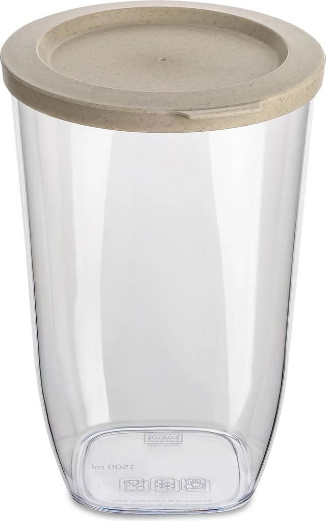 Pojemnik plastikowy na żywność sypką CONNECT, hermetyczny, 1500 ml, KOZIOL