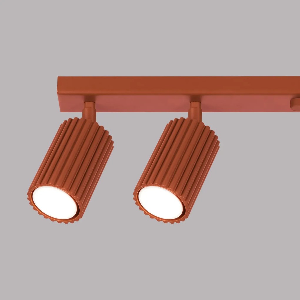 Listwa oświetleniowa 6-punktowa KARBON 6L ochra czerwona ryflowana SOLLUX LIGHTING