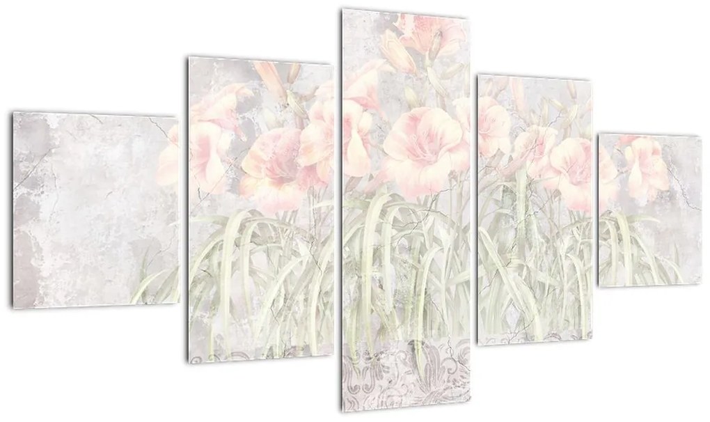 Obraz - Freska lilii (125x70 cm)