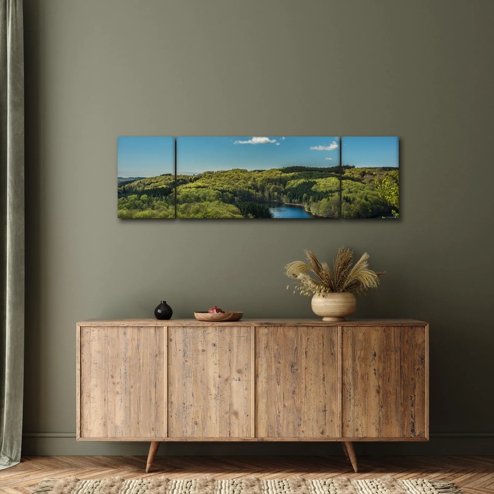 Obraz - Jezioro w lesie (170x50 cm)