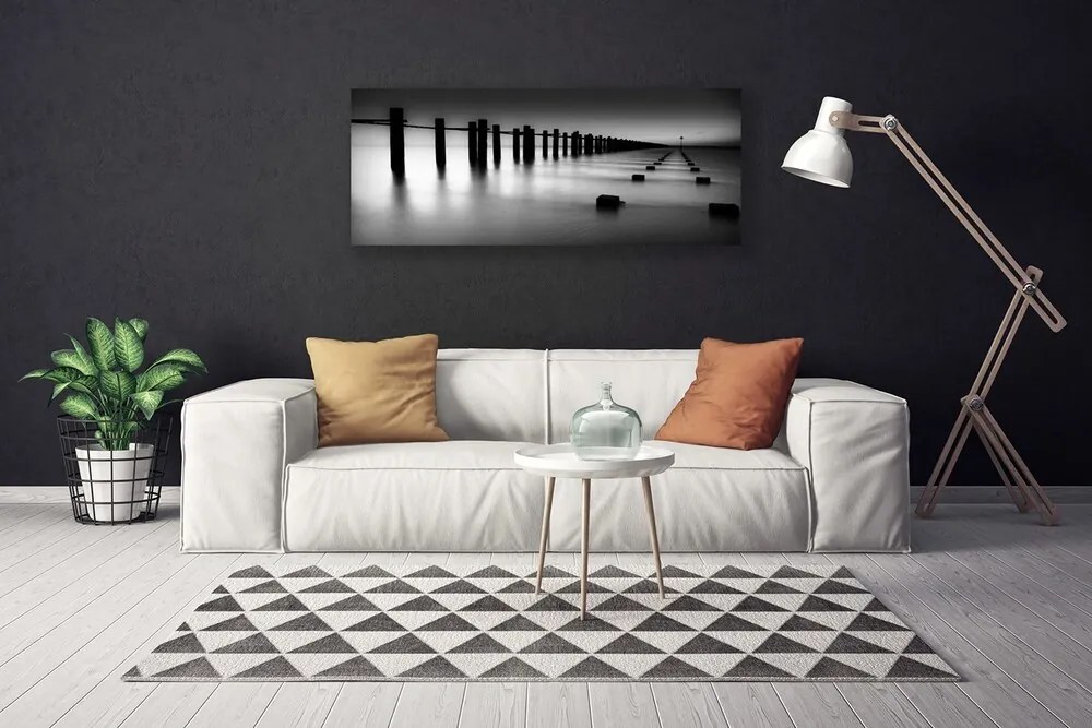 Obraz na płótnie Drewniane Molo we Mgle