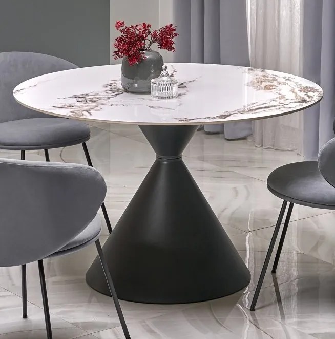 Okrągły stół z blatem ze spieku Garet Halmar