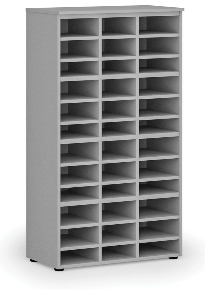 Regał sortujący PRIMO GRAY, 800 x 420 x 1434 mm, 36 przegród, szary