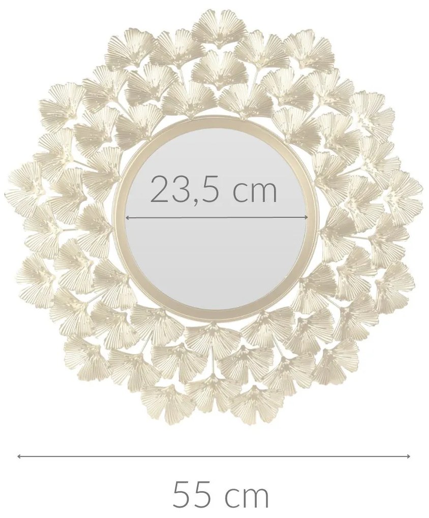 Lustro ozdobne, Ø 55 cm, w metalowej ramie