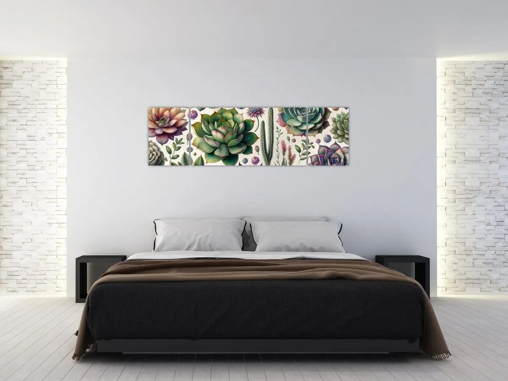 Obraz - Sukulenty (170x50 cm)