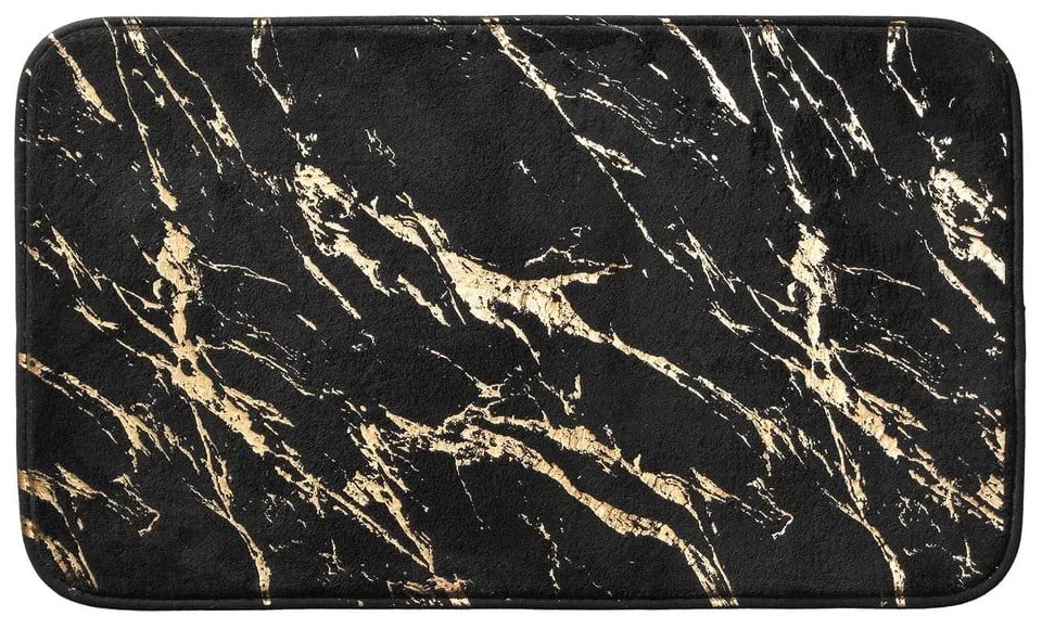 Dywanik łazienkowy w czarno-złotym kolorze 45x75 cm Aquamarbre – douceur d'intérieur