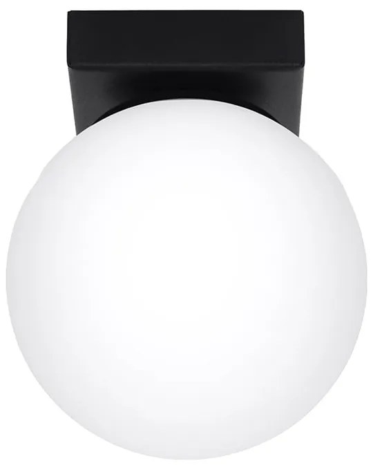 Czarna lampa sufitowa ze szklanym kloszem ø 12 cm Umerta – Nice Lamps