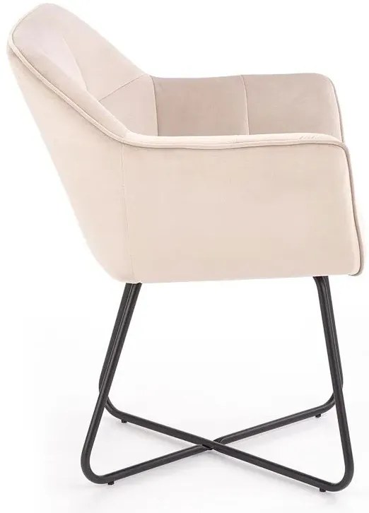 Beżowe designerskie krzesło kubełkowe L6-C64