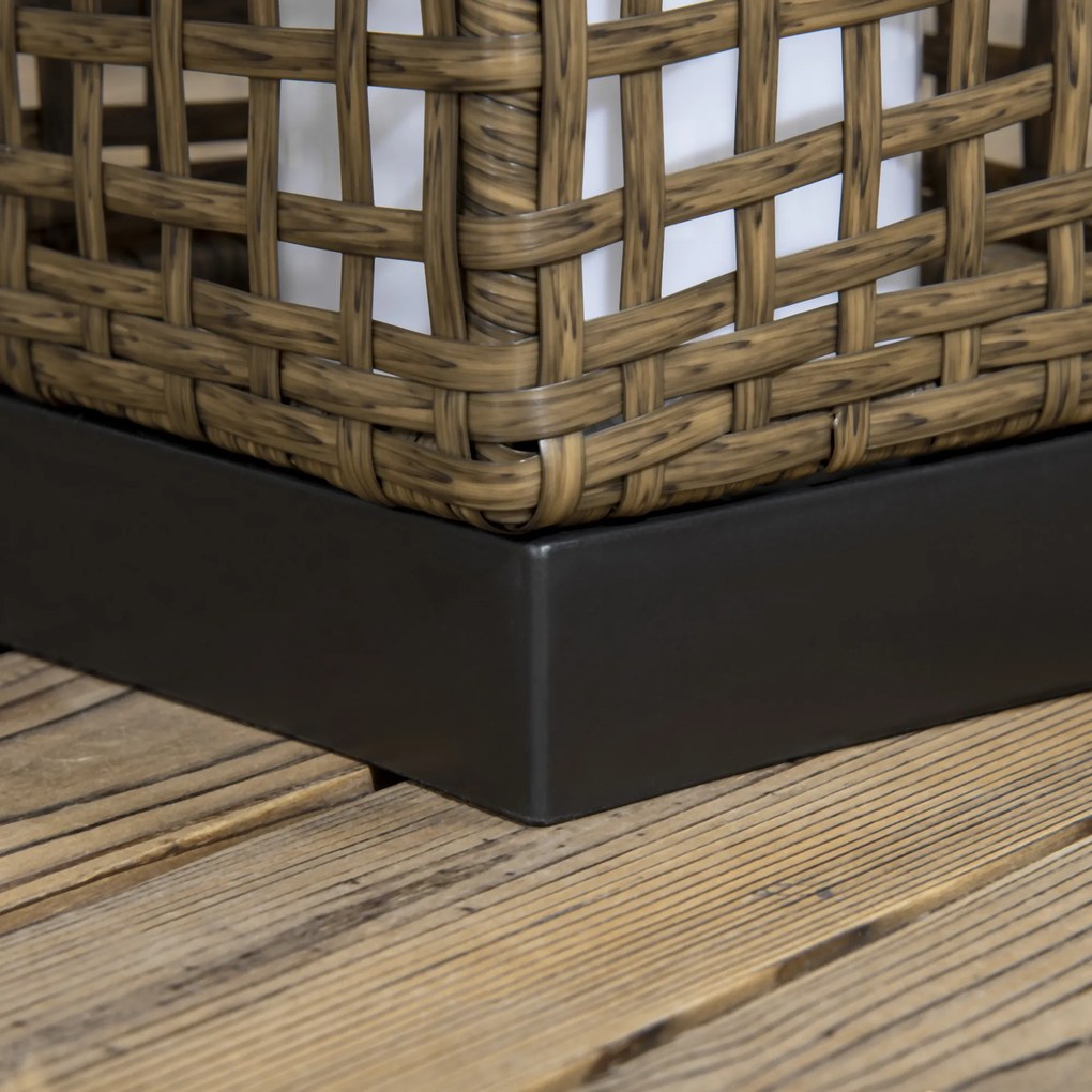 Outsunny Lampa Ogrodowa Solarna Rattan Automatyczne Włączanie 8h Świecenia 155x155x46cm | Aosom PL