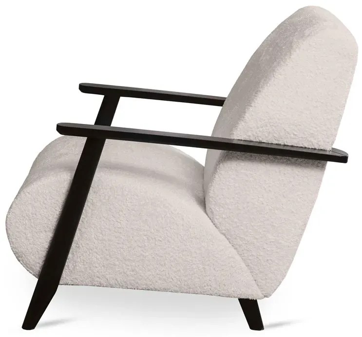 Kremowy drewniany fotel tapicerowany S0-T73