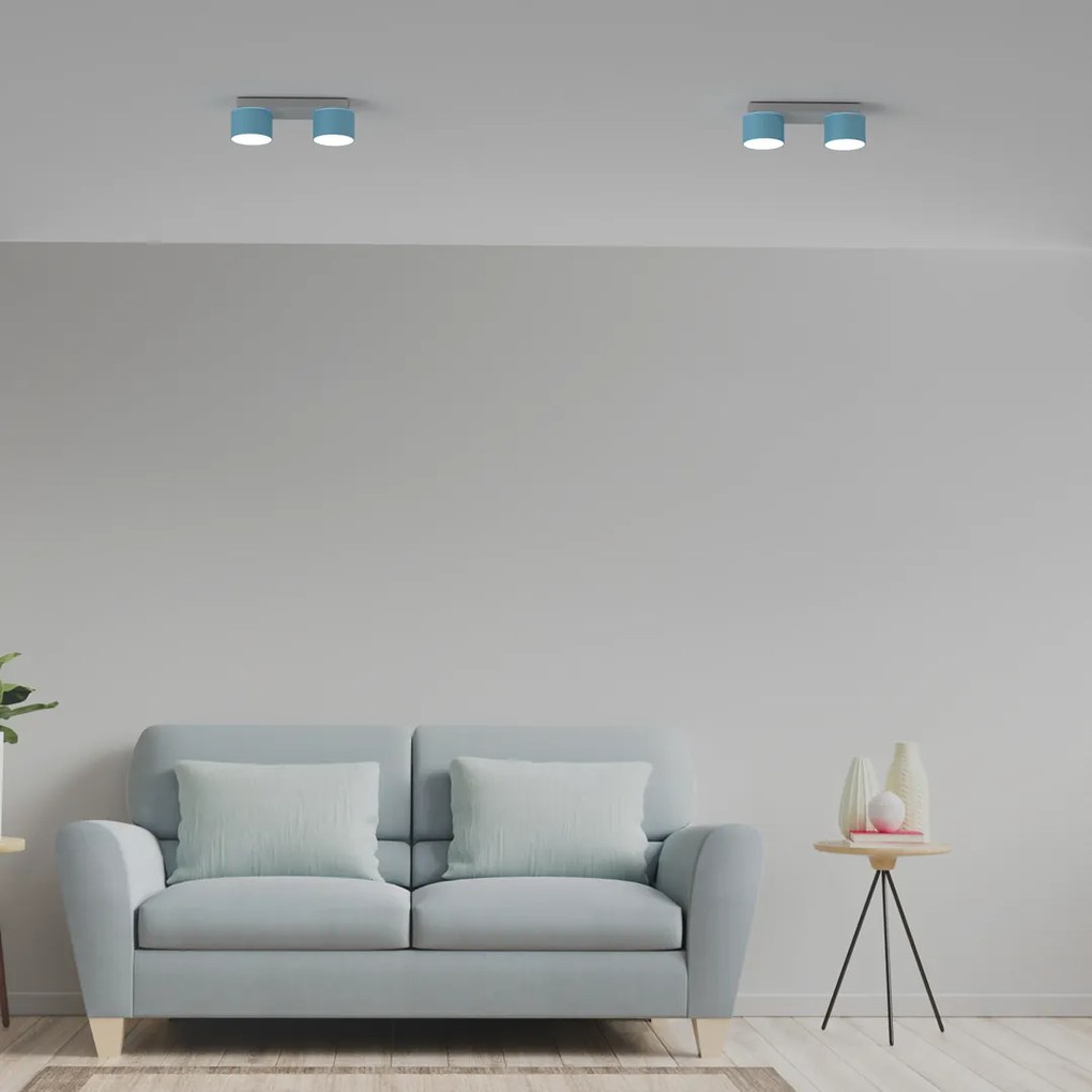 Lampa sufitowa, podwójna, niebieska DIXIE Blue/White 2xGX53
