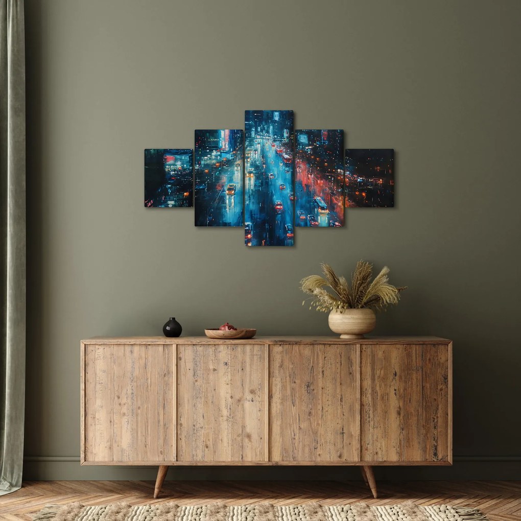 Obraz - Duże miasto, obraz olejny (125x70 cm)