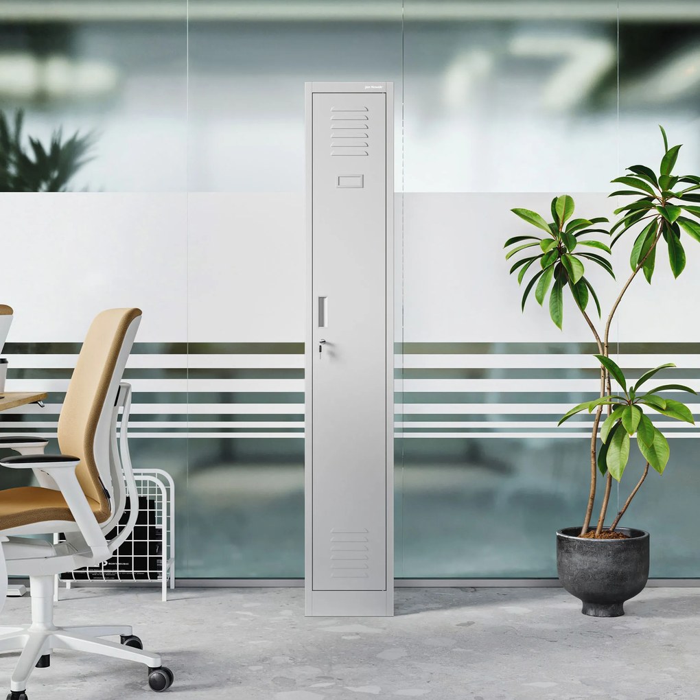 Szafka pracownicza metalowa szara: KACPER II 1 Plus