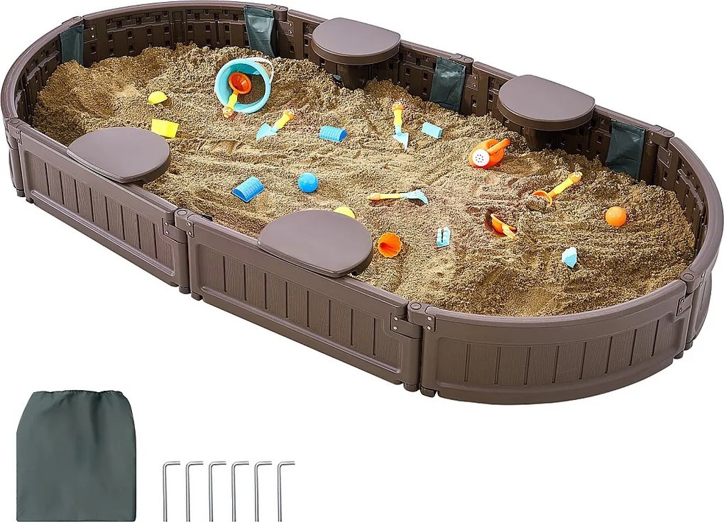 Piekarnik z piaskiem SucceBuy, Owalny HDPE, Zewnętrzny ogród, 3-12 Lat, do Użytku na Zewnątrz, w Ogrodzie, na Plaży, w Parku