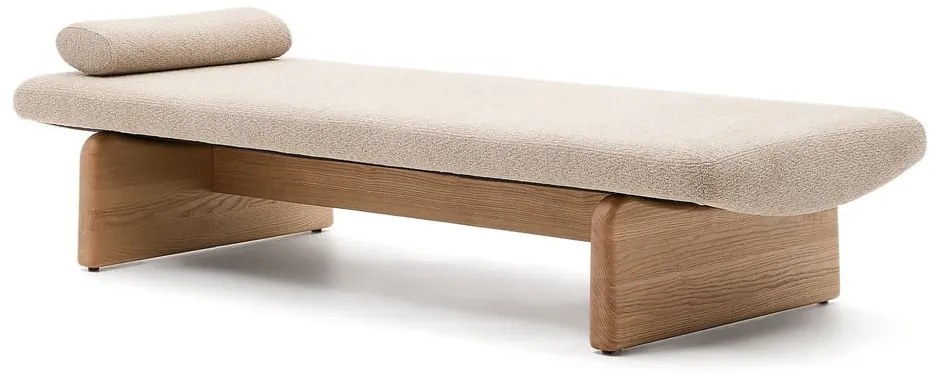 Beżowo-naturalny szezlong z tkaniny szenilowej (strona zmienna) Topaz – Kave Home