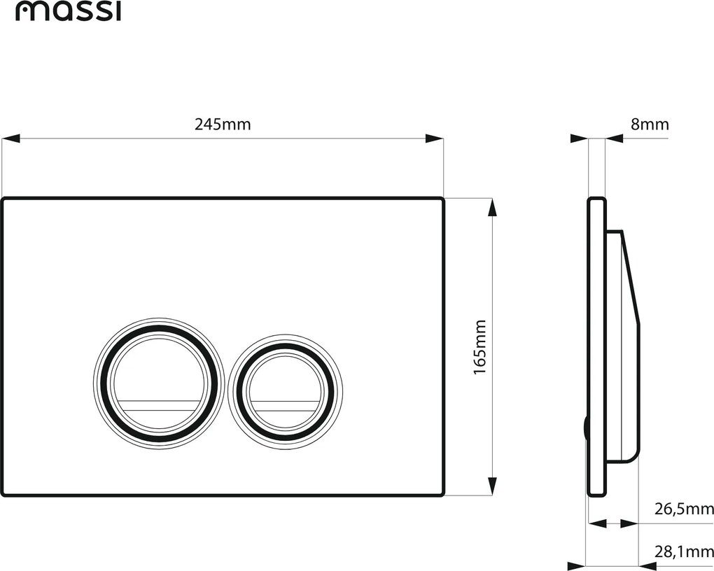 Massi Przycisk spłukujący różowy LERA Pink matt