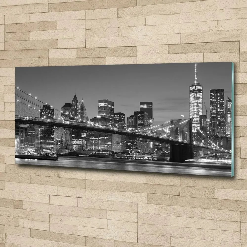 Foto obraz szkło hartowane Manhattan nocą