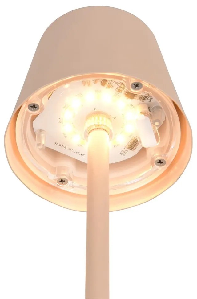 Kremowa lampa stołowa LED z metalowym kloszem (wysokość 21 cm) Diaz – Reality