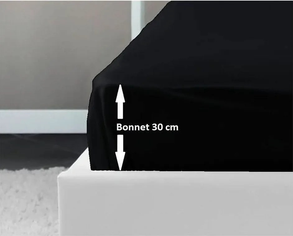 Poszewka na Materac 100% Bawełny Czarna 90x190x30 cm - Certyfikat OEKO-TEX