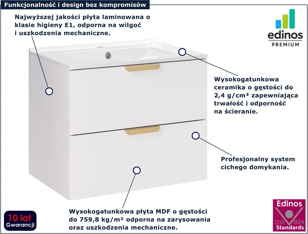 Biała szafka łazienkowa z umywalką S1-N67