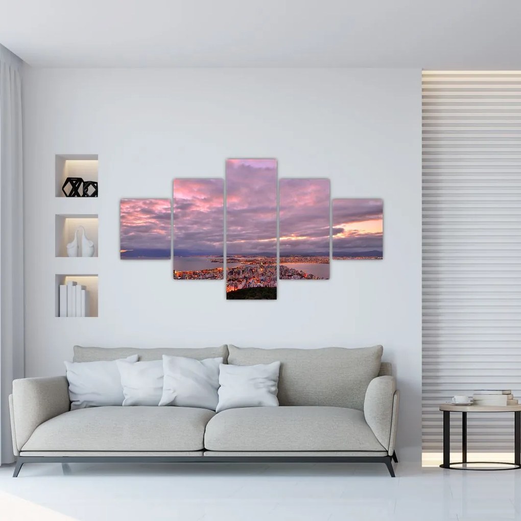 Obraz - Zmierzch nad miastem (125x70 cm)