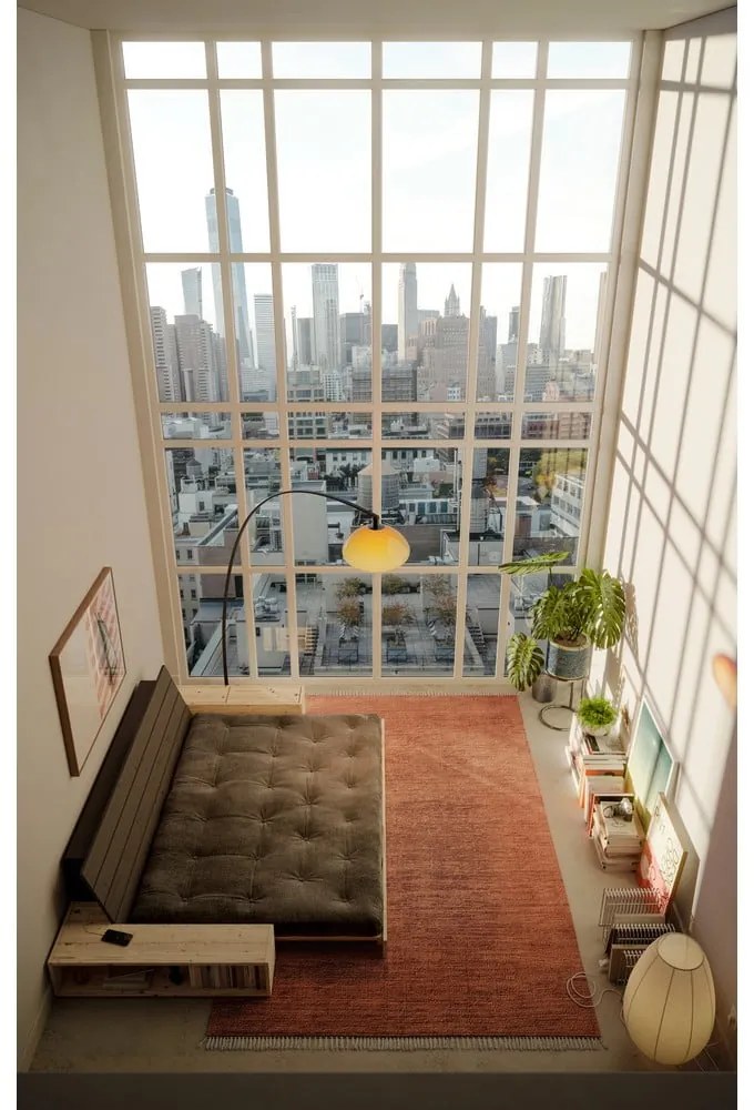 Antracytowa sztruksowa rozkładana sofa 244 cm Base – Karup Design