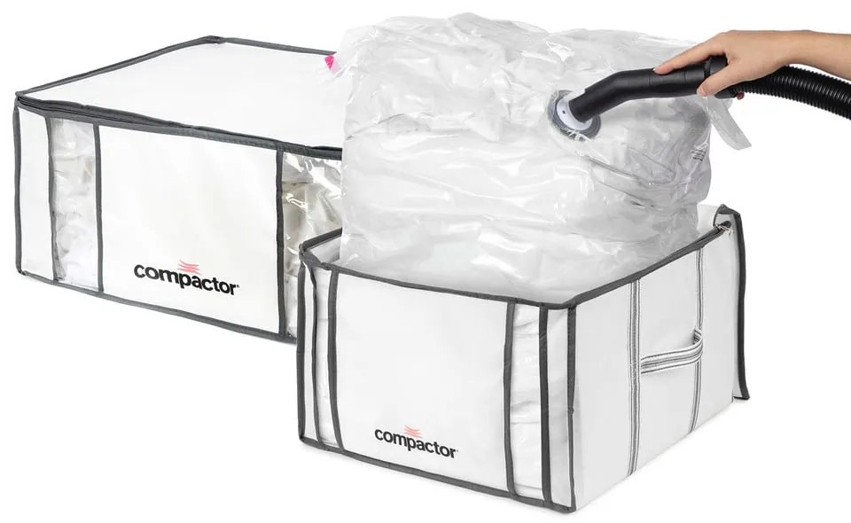 Tekstylne pojemniki do przechowywania ubrań zestaw 2 szt. próżniowe/usztywniane 65x45x27 cm Life – Compactor