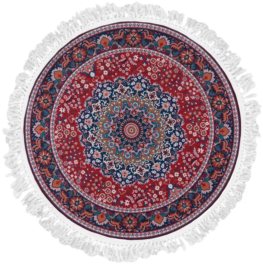 Stylowy okrągły dywan w rustykalny wzór G3-Z03