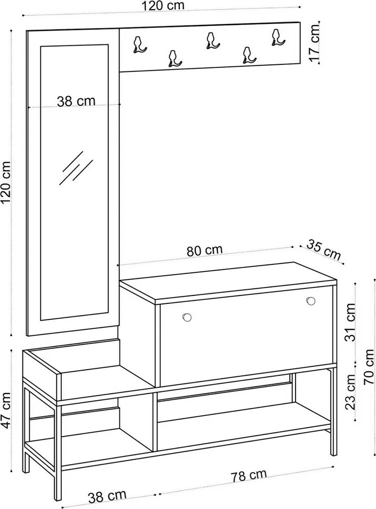 Zestaw do przedpokoju Lopp Black and White