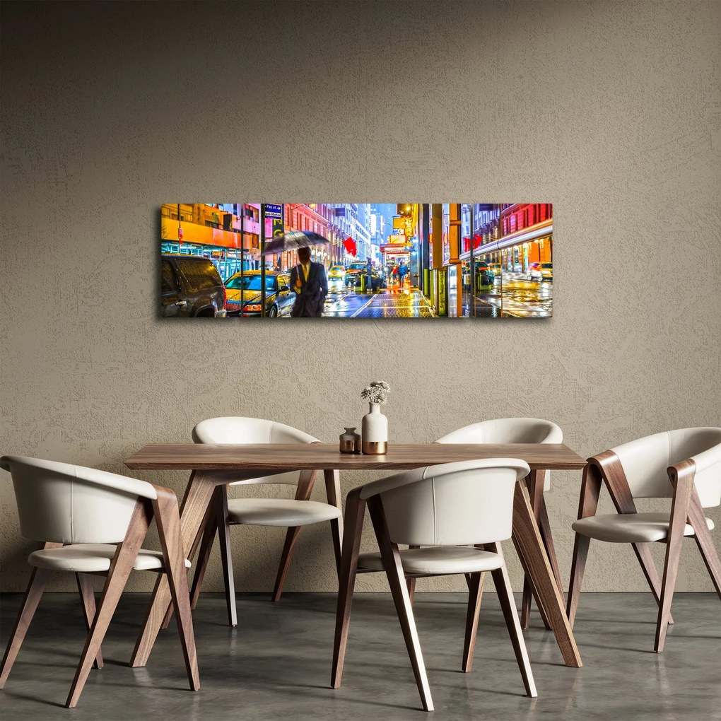 Obraz - Miasto w neonowym blasku (170x50 cm)