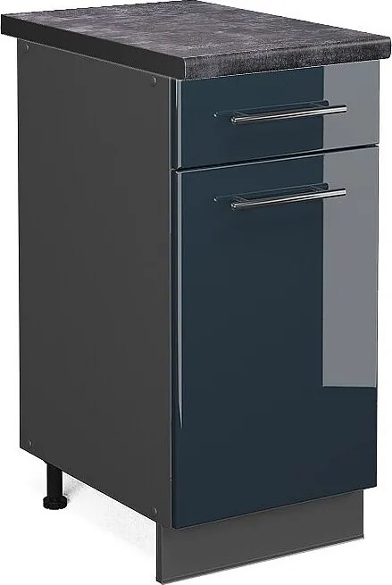 Szafka dolna do kuchni ciemnoniebieski wysoki połysk 40x60x82 fame-line