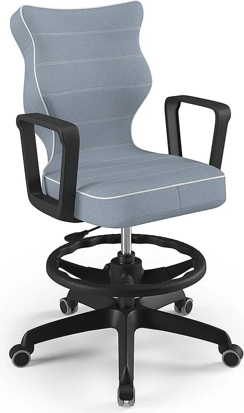 Młodzieżowe krzesło do biurka Norm Black rozmiar 5 (146-176,5 cm) z podnóżkiem
