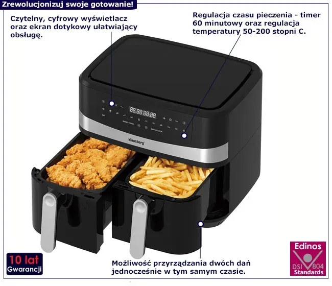 Frytownica beztłuszczowa 2 x 4,5L - Edra 4X