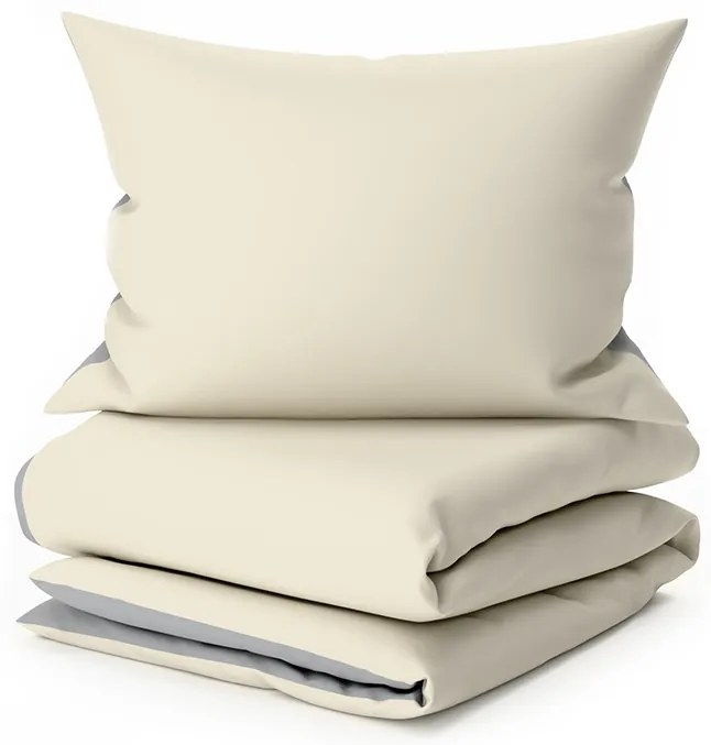 PrzytulneMieszkanie.pl PrzytulneMieszkanie.pl Bawełniana pościel MONOCHROMATIC kremowo-szara Rozmiar pościeli: 70 x 90 cm | 140 x 200 cm