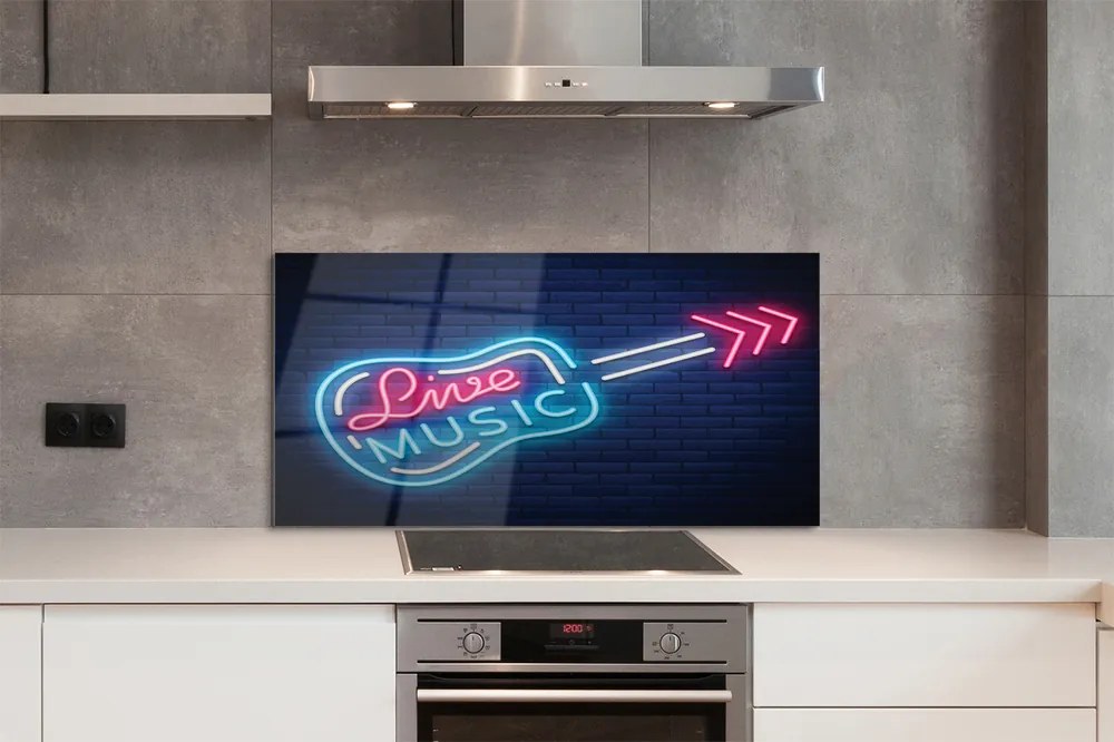 Panel szklany do Kuchni Muzyczny Blask Neonów