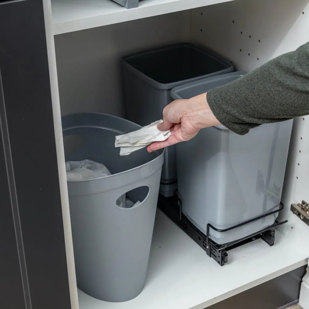 Zestaw 2 szarych koszy na śmieci Addis In-Cupboard Bin, 10 l