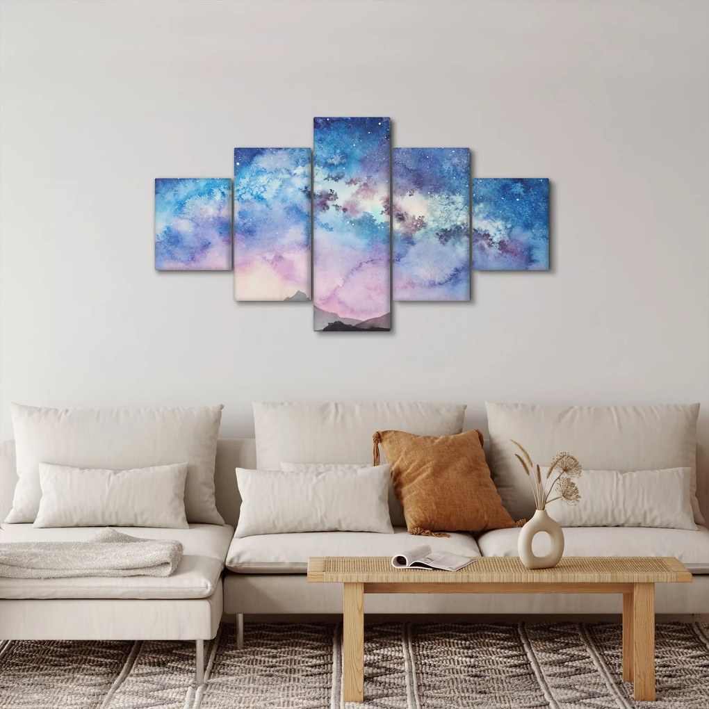 Obraz - Droga Mleczna, akwarela (125x70 cm)
