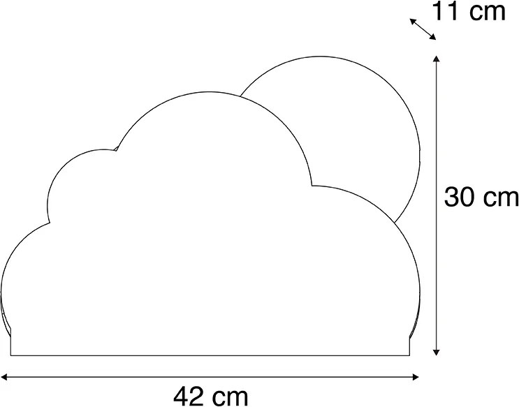 Dziecięca lampa ścienna w kształcie chmurki z promieniami słońca, beżowa - Cloudy Dla dzieci Oswietlenie wewnetrzne