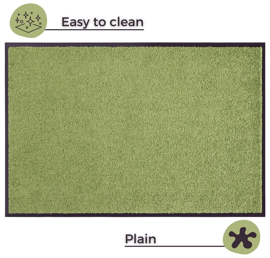 Zielona wycieraczka Hanse Home Wash &amp; Clean, 39x58 cm