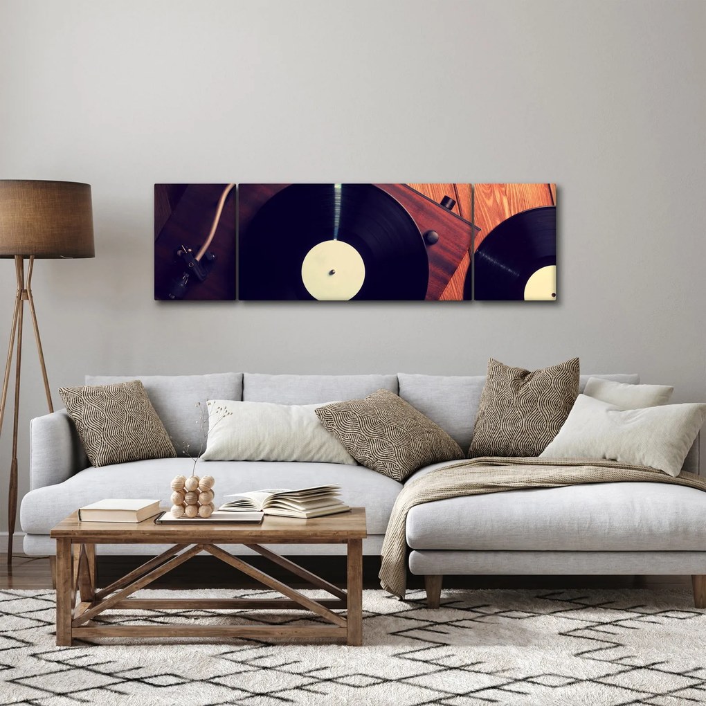 Obraz płyt gramofonowych (170x50 cm)
