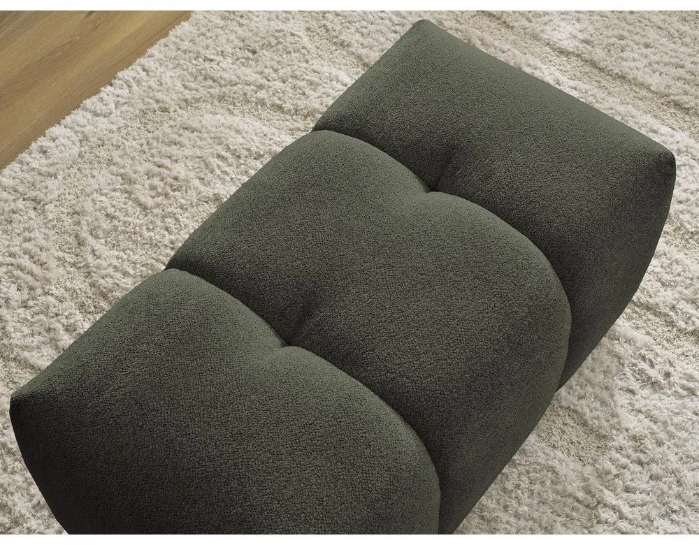 Podnóżek z tkaniny szenilowej w kolorze khaki Roxelane – Bobochic Paris